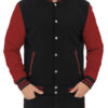 Mens Baseball Style Maroon and Black Varsity Jacket Mens Baseball Style Maroon and Black Varsity Jacket