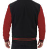 Mens Baseball Style Maroon and Black Varsity Jacket Mens Baseball Style Maroon and Black Varsity Jacket