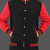 Mens Baseball Style Red and Black Varsity Jacket