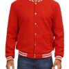 Mens Baseball Style Red Varsity Jacket Mens Baseball Style Red Varsity Jacket