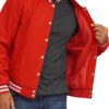 Mens Baseball Style Red Varsity Jacket Mens Baseball Style Red Varsity Jacket