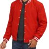 Mens Baseball Style Red Varsity Jacket Mens Baseball Style Red Varsity Jacket