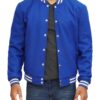Baseball Style Royal Blue Wool Varsity Jacket