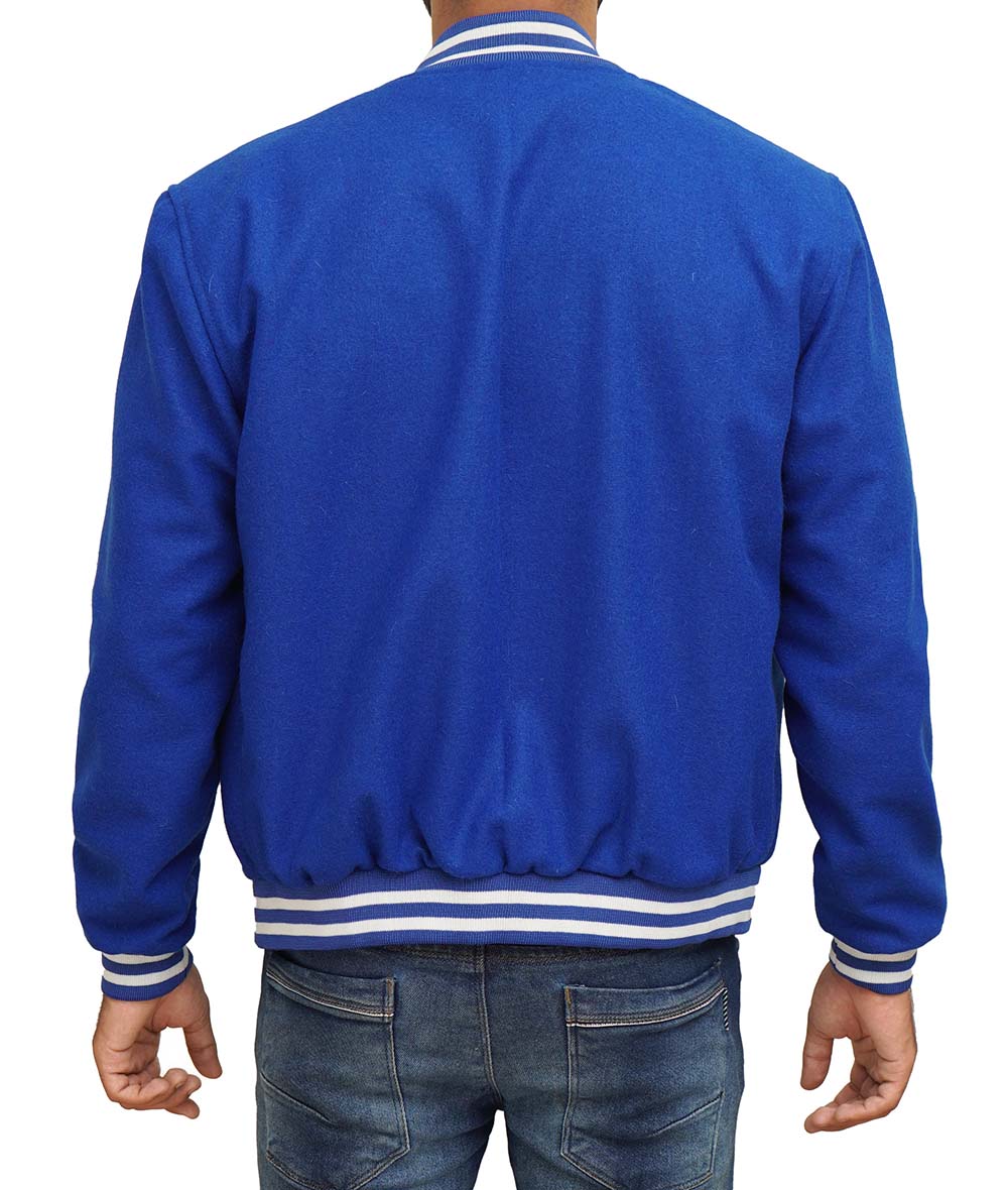 Baseball Style Royal Blue Wool Varsity Jacket Baseball Style Royal Blue Wool Varsity Jacket