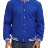 Baseball Style Royal Blue Wool Varsity Jacket Baseball Style Royal Blue Wool Varsity Jacket