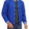 Baseball Style Royal Blue Wool Varsity Jacket Baseball Style Royal Blue Wool Varsity Jacket