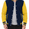 Navy Blue and Yellow Baseball Style Jacket