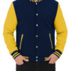 Navy Blue and Yellow Baseball Style Jacket