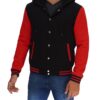 Salerno Baseball Hooded Red and Black Varsity Jacket