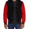 Salerno Baseball Hooded Red and Black Varsity Jacket