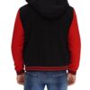 Salerno Baseball Hooded Red and Black Varsity Jacket