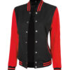 Women's Highschool Black and Red Varsity Jacket