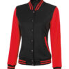 Women's Highschool Black and Red Varsity Jacket Women's Highschool Black and Red Varsity Jacket