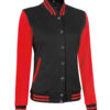 Women's Highschool Black and Red Varsity Jacket Women's Highschool Black and Red Varsity Jacket