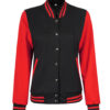 Women's Highschool Black and Red Varsity Jacket Women's Highschool Black and Red Varsity Jacket