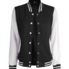 Womens Baseball Style Black and White Varsity Jacket
