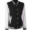 Womens Baseball Style Black and White Varsity Jacket