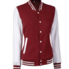 Womens Baseball Style Maroon and White Varsity Jacket Womens Baseball Style Maroon and White Varsity Jacket