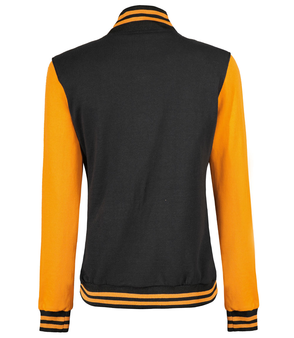 Womens Baseball Style Yellow and Black Varsity Jacket Womens Baseball Style Yellow and Black Varsity Jacket