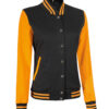 Womens Baseball Style Yellow and Black Varsity Jacket Womens Baseball Style Yellow and Black Varsity Jacket