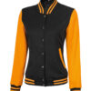Womens Baseball Style Yellow and Black Varsity Jacket Womens Baseball Style Yellow and Black Varsity Jacket