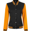 Womens Baseball Style Yellow and Black Varsity Jacket Womens Baseball Style Yellow and Black Varsity Jacket
