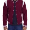 Jesse Maroon and White Letterman Jacket