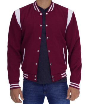 Jesse Maroon and White Letterman Jacket
