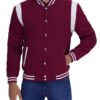 Jesse Maroon and White Letterman Jacket