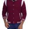 Jesse Maroon and White Letterman Jacket