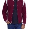 Jesse Maroon and White Letterman Jacket