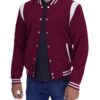 Jesse Maroon and White Letterman Jacket