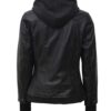 Tralee Black Womens Hooded Leather Jacket