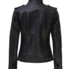 Womens Black Cafe Racer Leather Jacket 