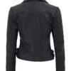Bari Black Leather Moto Jacket Women