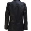Womens Two Button Black Leather Blazer Jacket Womens Two Button Black Leather Blazer Jacket
