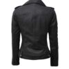 Womens Black Asymmetrical Biker Leather Jacket