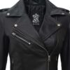 Womens Black Asymmetrical Biker Leather Jacket