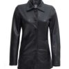 Womens Black Button Down Leather Car Coat Womens Black Button Down Leather Car Coat