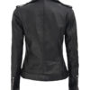 Womens Leather Asymmetrical Black Biker Jacket