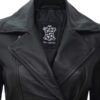 Ramsey Womens Black Asymmetrical Leather Jacket