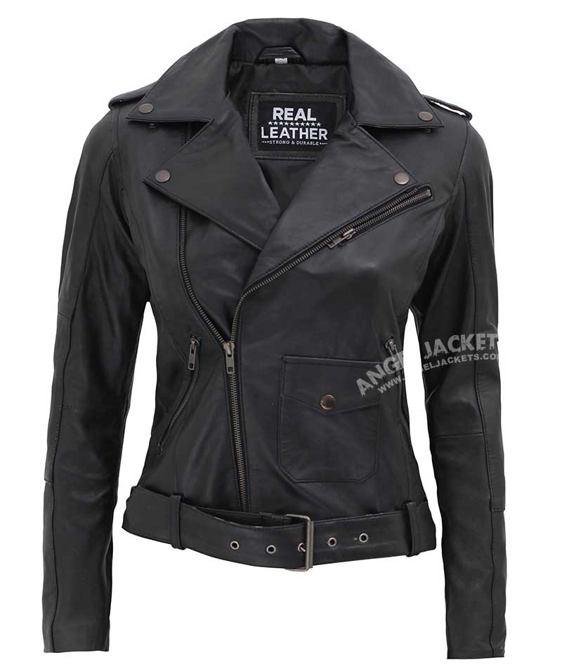 Barletta Womens Leather Black Asymmetrical Jacket Barletta Womens Leather Black Asymmetrical Jacket
