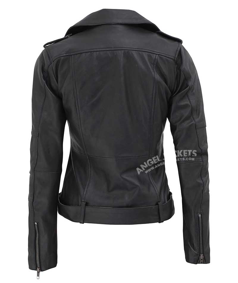 Barletta Womens Leather Black Asymmetrical Jacket Barletta Womens Leather Black Asymmetrical Jacket