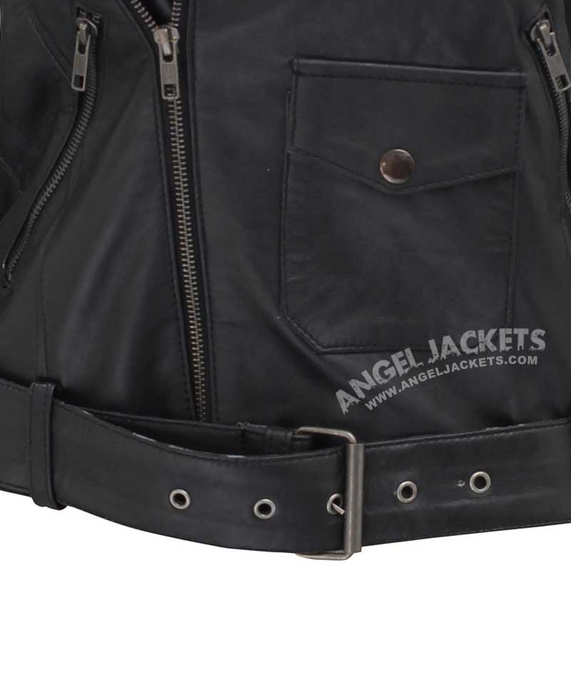 Barletta Womens Leather Black Asymmetrical Jacket Barletta Womens Leather Black Asymmetrical Jacket