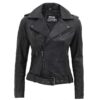 Barletta Womens Leather Black Asymmetrical Jacket Barletta Womens Leather Black Asymmetrical Jacket