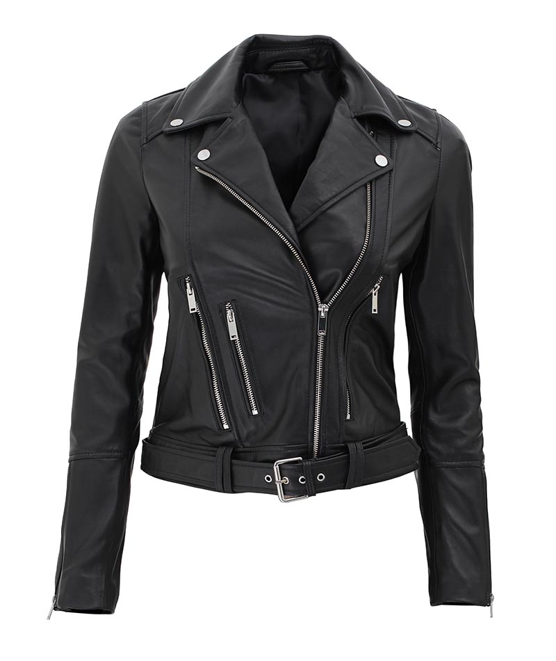Women Biker Black Asymmetrical Leather Jacket Women Biker Black Asymmetrical Leather Jacket