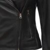Kirsten Womens Black Leather Biker Jacket