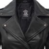Kirsten Womens Black Leather Biker Jacket