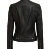 Rachel Womens Black Cafe Racer Leather Jacket