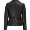 Womens Black Biker Asymmetrical Leather Jacket